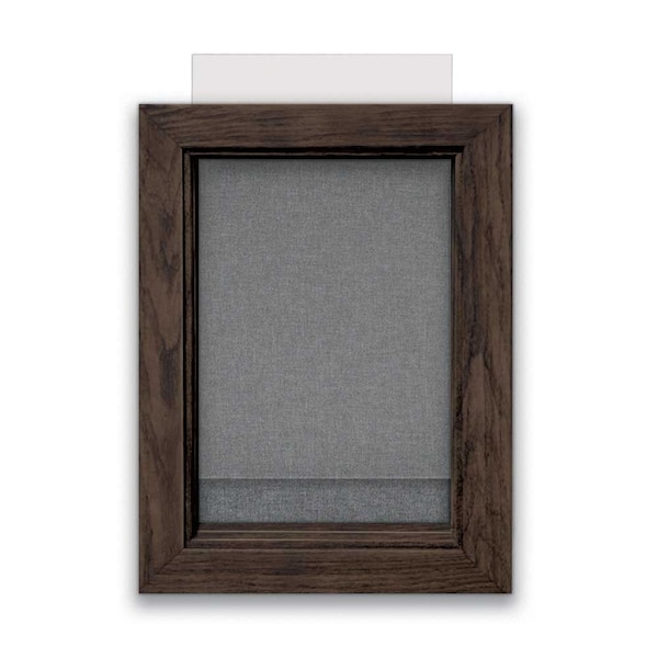 Indoor Enclosed Combo Board, 72"x36", Black Frame/Grey & Cork